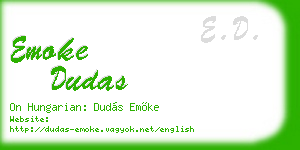 emoke dudas business card