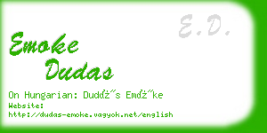 emoke dudas business card
